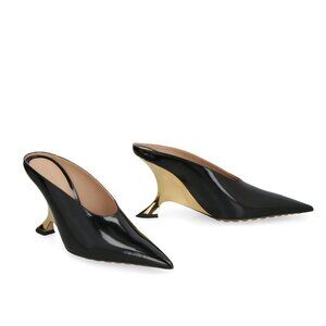 NIB$1600 Bottega Veneta Rocket Metal Heel Leather Wedge Mule Point Toe Pump 37.5